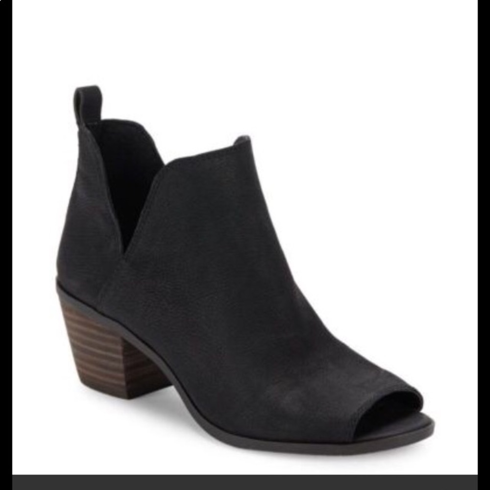Lucky Brand Peep Toe Bootie 7 1/2 Black